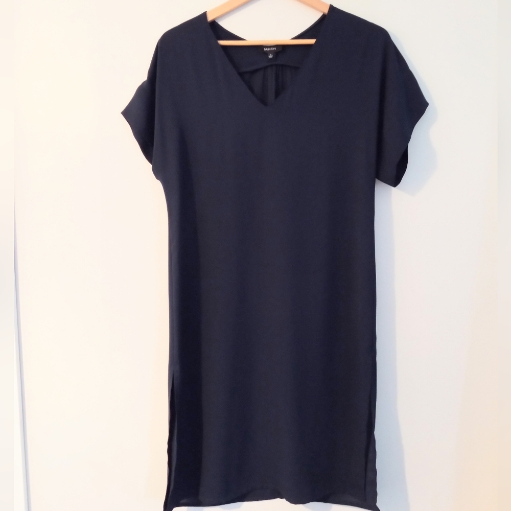 Aritzia Babaton Navy Midi V-Neck Dress
